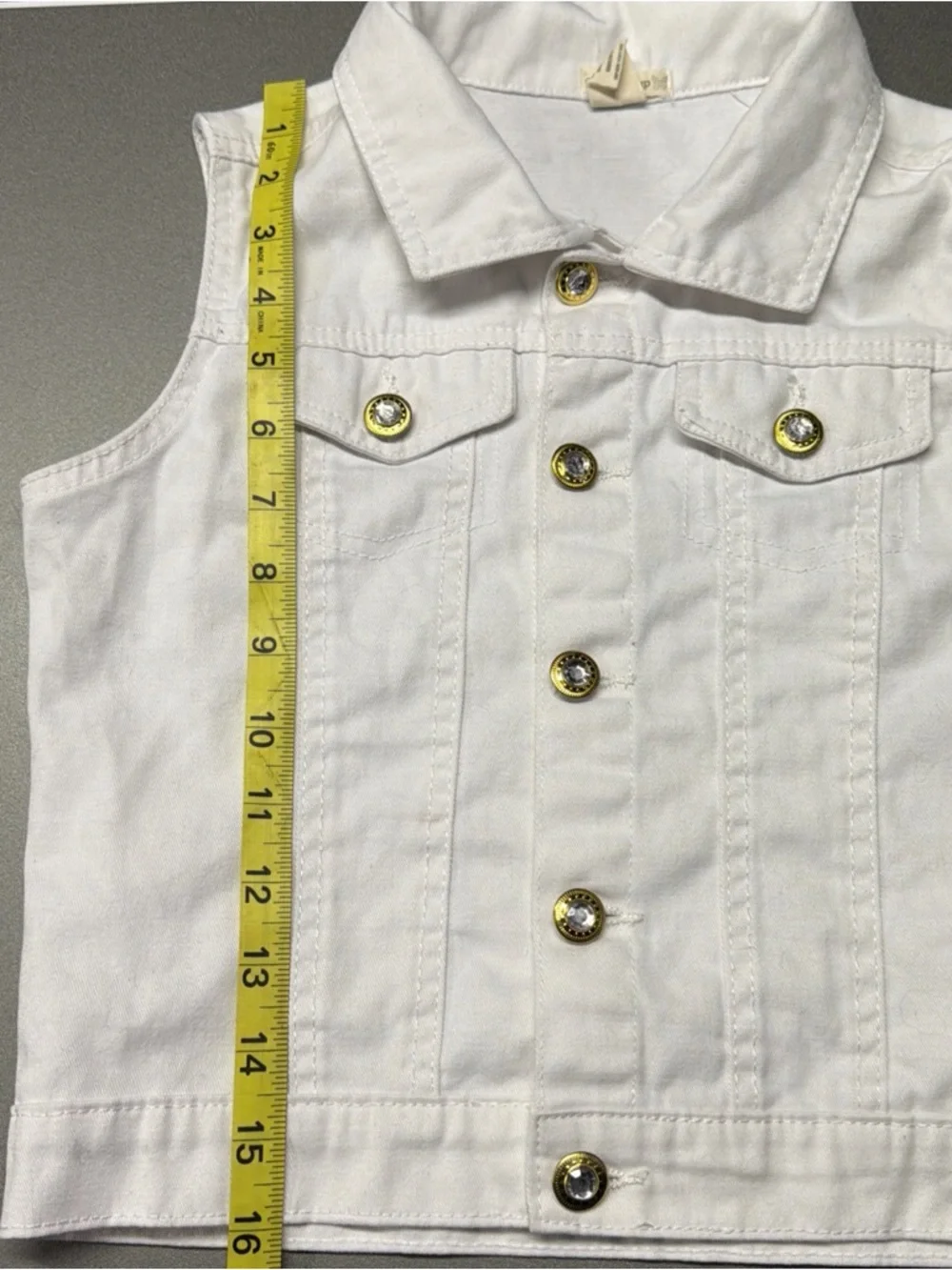 One Step Up Girls‎ Medium Denim Vest White Size Great Condition